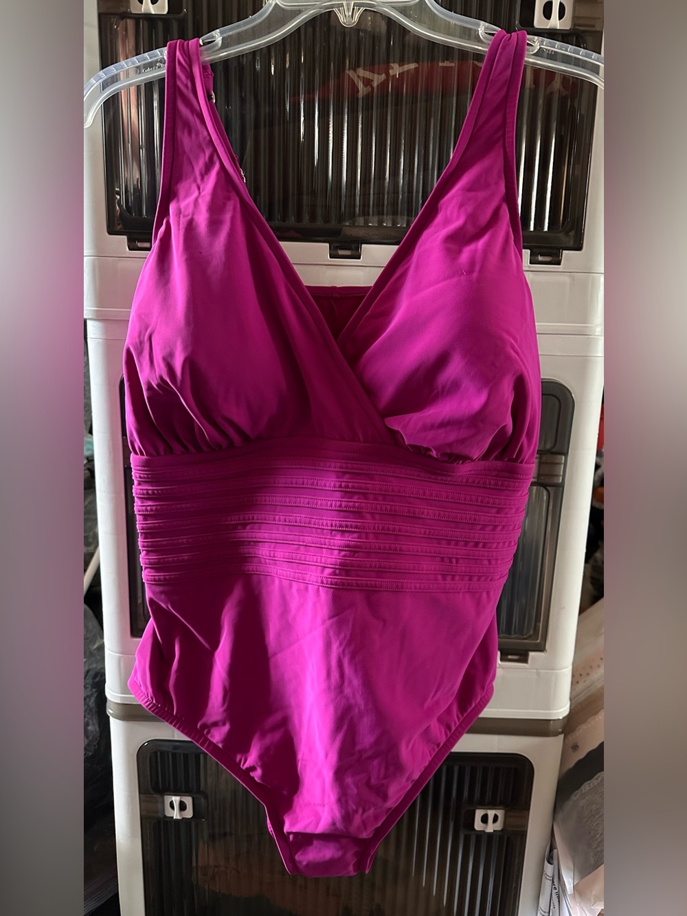 NWT Aqua Green Fuchsia One-Piece Swimsuit